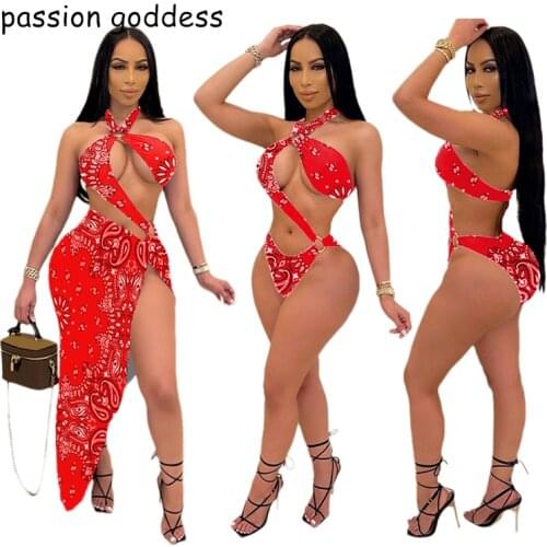 2021 New Summer Sexy Beach Swimwear 2 Peice Set Women Swim Thong Bikini Floral Print High Waist Wire Free Swimming Bathing Suit