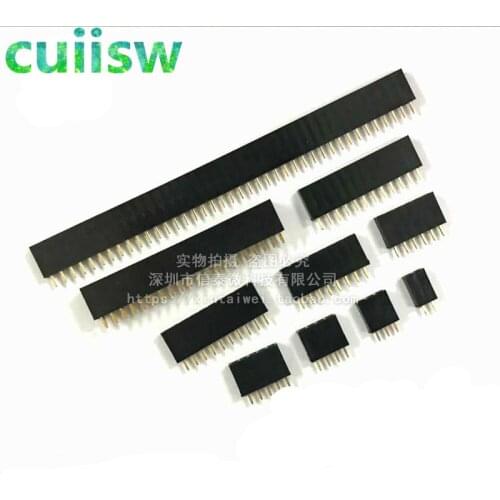 10PCS 2.54mm 2/3/4/5/6/7/8/10/12/16/20/40 Pin Stright Female Single Row Header Strip PCB Connector