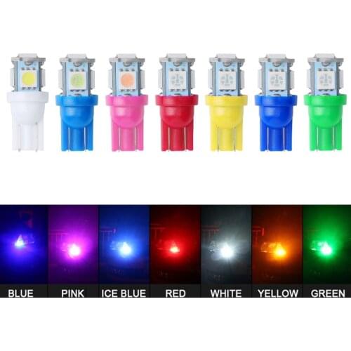 10Pcs Auto Light T10 W5W 194 168 Socket For Car Interior Led Lamps License Plate Bulbs Clearance Lights Warm White Bright Diode