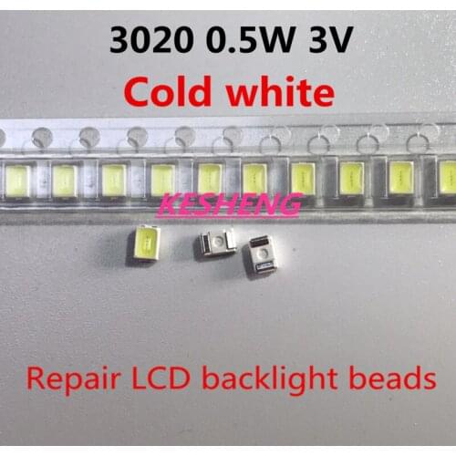 200PCS EVERLIGHT LED Backlight 0.5 w 3 v 3020 3021 3022 Cool White Backlit LCD Screen for TV Application TV