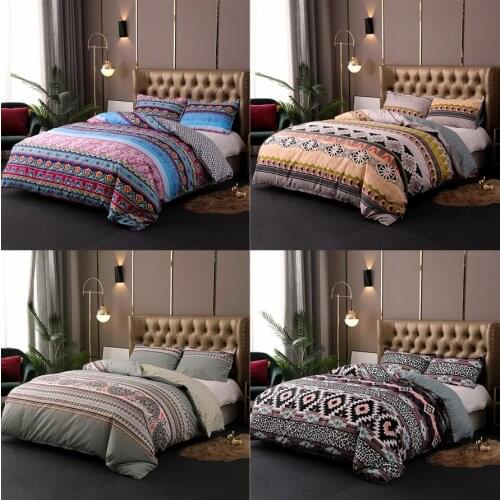 High Density Cloth Printing Nordic Bohemian Style Bedding Set 150×200CM 240x220CM Microfiber Duvet Quilt Cover Pillowcases 3PC