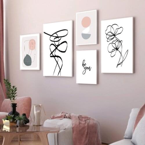 Geometric Abstract Shape Print Canvas Wall Art Poster Line Drawing Painting Nordic Decoration Picture Scandinavian Home Decor