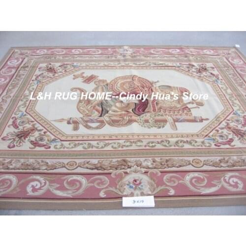 Free shipping 8'x10' Aubusson handmade woolen rugs classical design