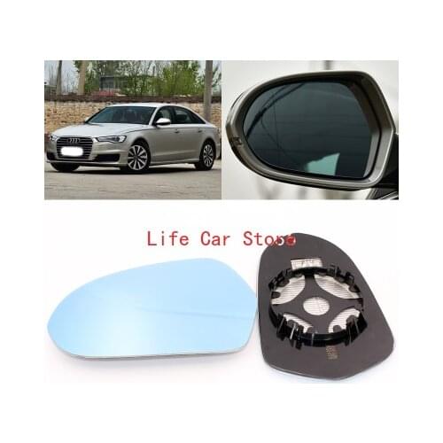 For Audi A6L A6 large field vision blue mirror car rearview mirror heating wide-angle reflective reversing lens