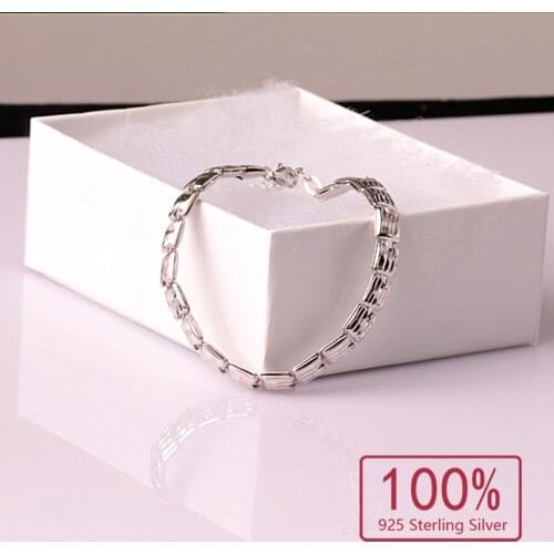 5pcs Women 100% 925 Sterling Silver Bracelet Charm Bangles fashion silver jewelry silver 925 bracelets sterling-silver-jewelry