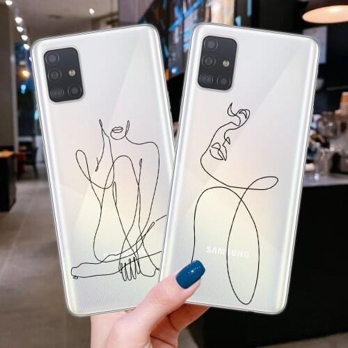 Abstract Woman Body Line Drawing Phone Cases For Samsung A52 A72 A42 A32 A12 A02 A21S A31 A41 A51 A71 A20 A30 A40 A50 A70 Cover