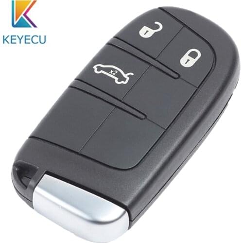 KEYECU 3 Buttons Remote Smart Car Key Shell Case FOB for Jeep Grand Cherokee 2013-2015 for Chrysler Dodge 2011-2015 M3N-40821302