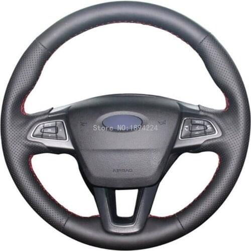 DIY Customized PU Steering Wheel Stitch on Wrap Cover For Ford Focus 3