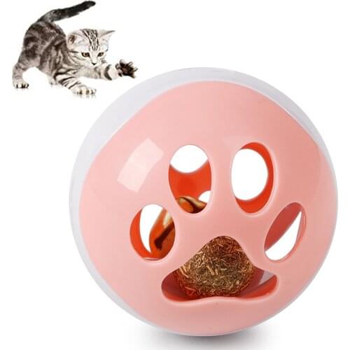 Electronic Cat Toys Cat Catnip LED Red Light Rolling Ball Toy Bell Cat Interactive Ball Light Playing Toys for Cats Kitten