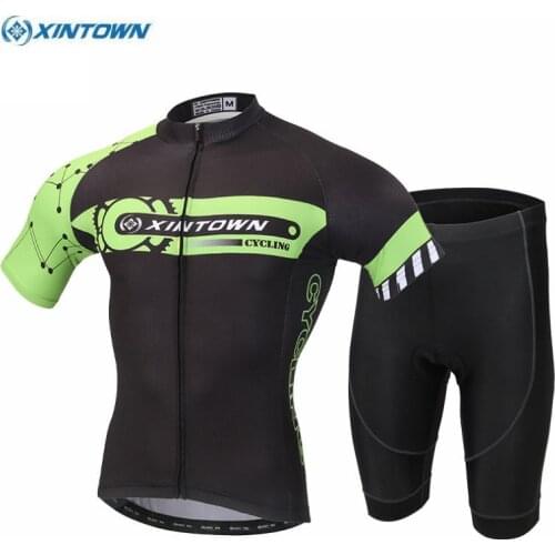 XINTOWN Riding Mens Ropa Ciclismo Sports Cycling Jersey Summer Set Bike Bicycle Short Sleeve Jersey & Bib Shorts Sets