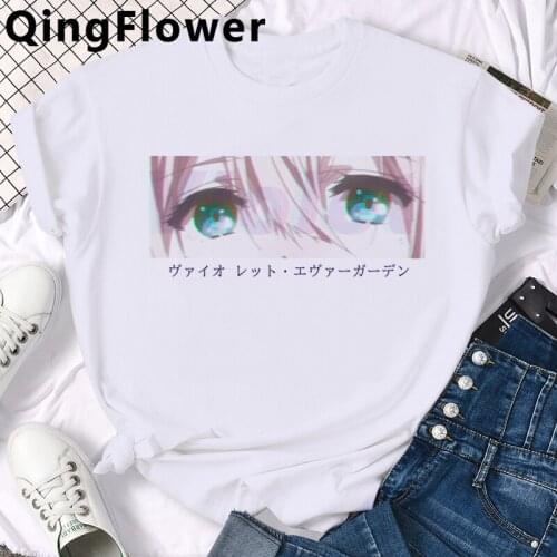 Japanese Anime Violet Evergarden T-shirt Men Unisex Harajuku Graphic Aesthetic T Shirt Cute Manga Tshirt Streetwear Top Tee Male