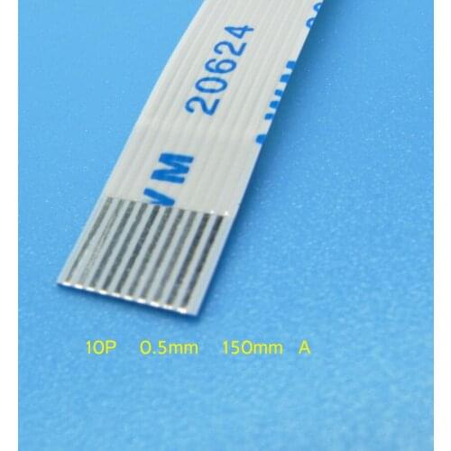 2pcs FFC FPC flat flexible cable 0.5mm 10 pin forward direction 150mm Width 5.5mm 10p Ribbon Flex Cable AWM 20624 80C 60V VW-1