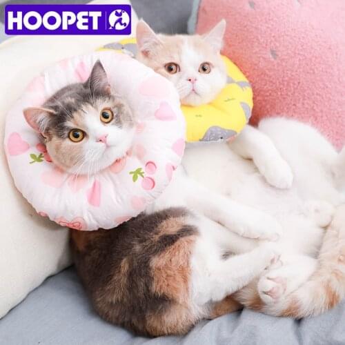 HOOPET Cat Hood Cat Soft Anti-bite Soft Cloth Adjustable Circle Dog Collar Supplies
