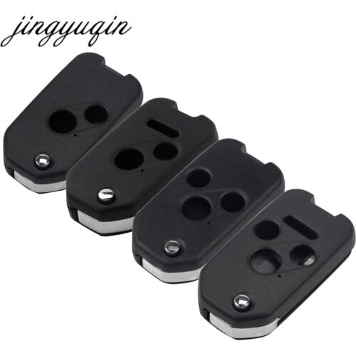 Jingyuqin 20pcs 2/2+1/3/3+1 Button for Honda Accord CRV Element FIT Insight CITY Odyssey Civic Flip Remote Key Shell Fob Case
