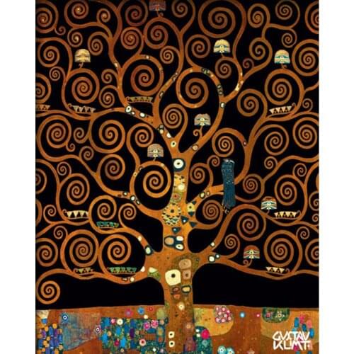 Best Art Reproduction UNDER THE TREE OF LIFE Gustav Klimt Paintings Trees Landscapes hand painted High quality