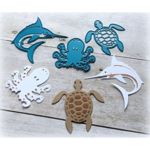 JMCRAFT 2021Turtles And Sharks In The Sea #8 Metal Cutting Dies DIY Scrapbook Handmade Paper Craft Metal Steel Template Dies