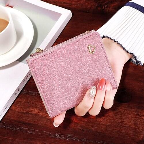 Fashion Women Short Wallet Zipper Coin Purse Short Womens Wallet Purse Cute Mini Cards Holder Clutch For Girl Carteira Mujer