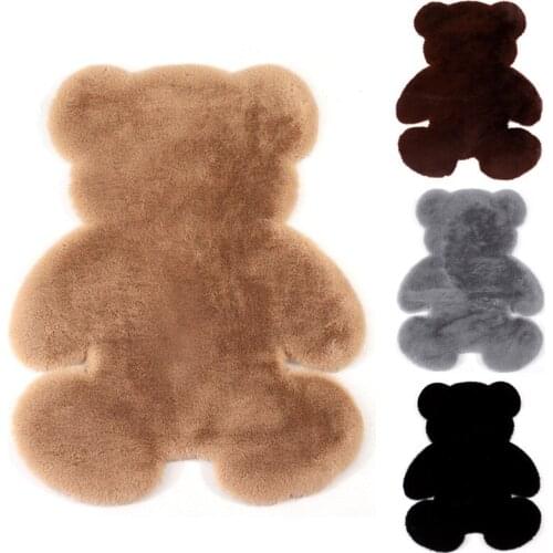 Soft Plush Bear Carpet Floor Mat Bedroom Polyester Rug Anti-Slip Baby Play Mat Nordic Living Room Kids Room Hall Decoration