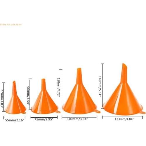 T8WF 4Pcs Plastic Funnel Set for Car Oil Gas and Fluids Auto Home Kitchen Function