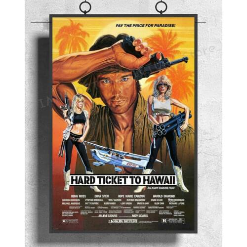 NJ357 HARD TICKET TO HAWAII Movie XXX Exploitation vhs era Wall Sticker Silk Poster Art Home Decoration