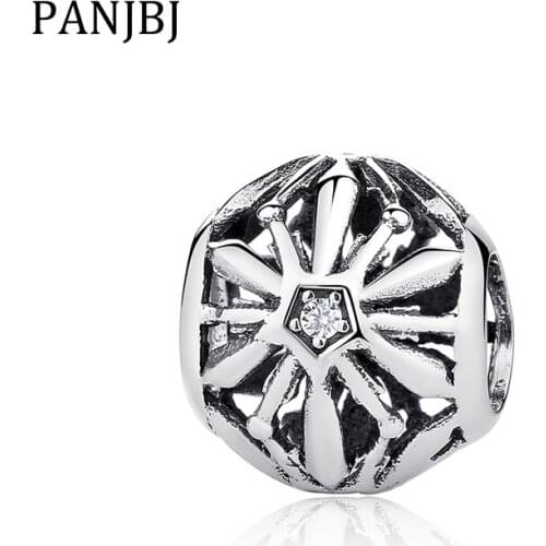 New 100% 925 Sterling Silver Bead Charm Radiate Starlight Crystal Beads Charms Fit Bracelet Necklace DIY Women Jewelry