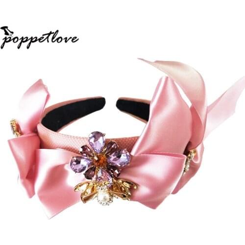 New Girls Women Pink Hairbands Hair Holders High Level Big Bowknot Party Accessories Fashion Super Fashion Free Shipping