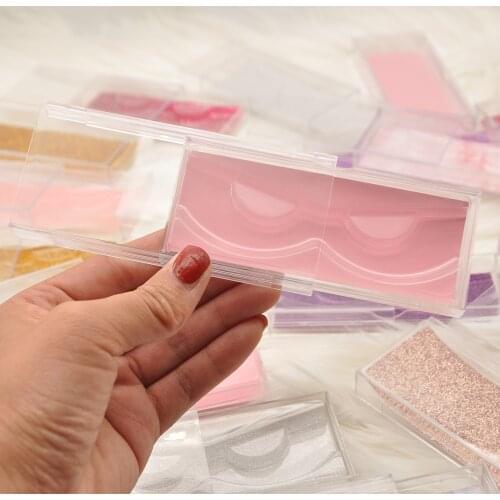 Wholesale eyelash packaging box lash boxes packaging custom logo faux cils mink lash plastic clear case tray holder bulk vendors