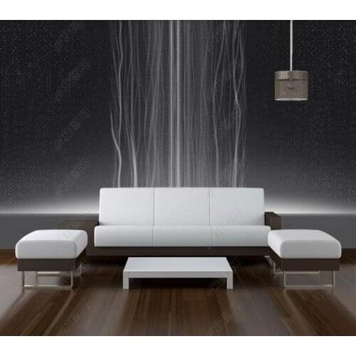 Papel de parede Creative abstract starry sky simple dreamy black and white gray 3D wallpaper mural,living room home decor