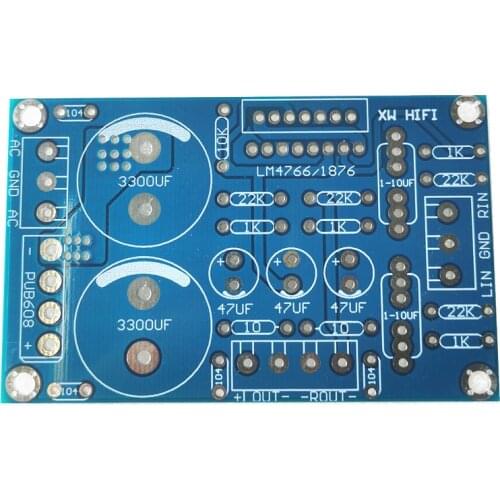 Lm4766 lm1876 amplifier board PCB 40W*2 amp No electronic components