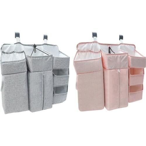 Hanging Nursery Organizer and Baby Diaper Caddy Baby Bedside Storage Bag Multifunctional Hanging Basket
