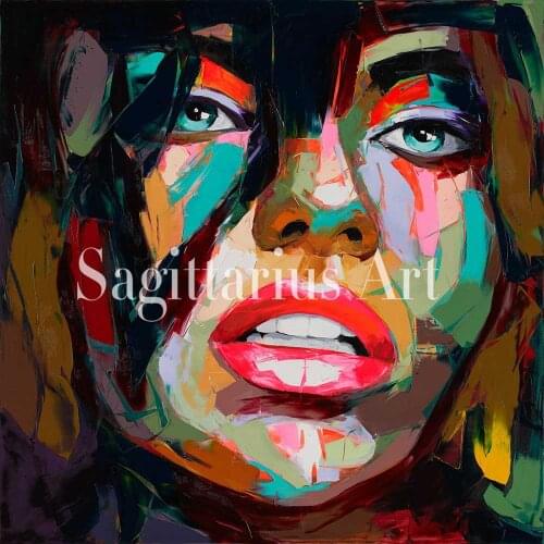 Handmade Hand painted Modern Francoise Nielly Abstract Wall Decor Fine Art Untitled 74 Oil Painting Artwork Canvas Painting art