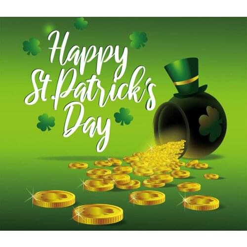 Happy St. Patricks Day Backdrop Green Background Festival Party Decor Photo Booth Studio Photography Props