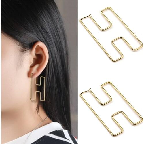 Boho K F T E Letter Dangle Earrings Hanging Earring Unusual Earrings Stainless Steel Fine Jewelry For Woman 2021 Novelties Cute