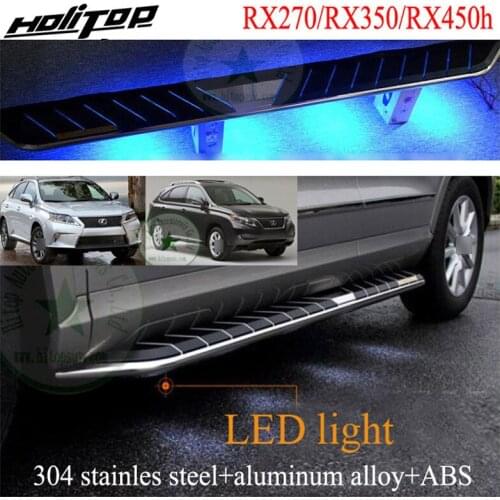 Hot for RX350 RX270 RX450h side step foot pedals bar footboard,"TOP luxurious", with LED light,top factory.fit for 2010-2016