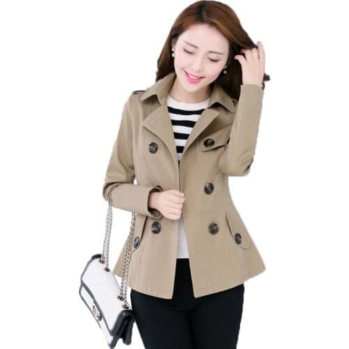 Fashion Womens Trench coat Double breasted Trench Coat 2020 Spring Autumn Windbreaker Coat Women Casual Outerwear Tops 4XL K236