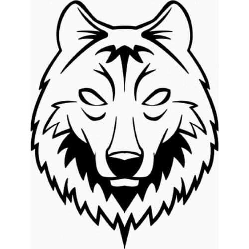 Fiercely Wolf Head Car Sticker Animal Car Decor Black/silver Waterproof CL566