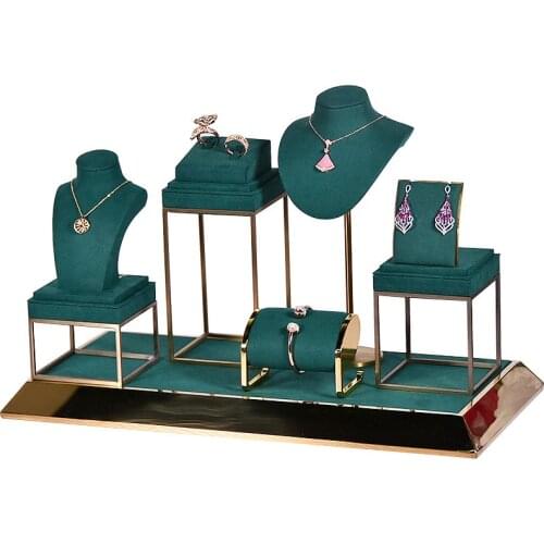 Jewelry counter window metal jewelry display props own factory jewelry set display rack