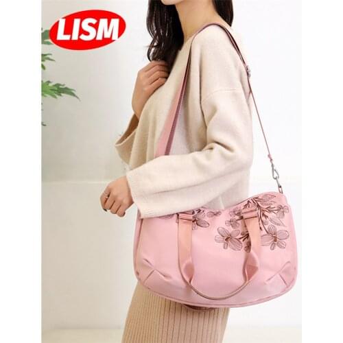 LISM One Shoulder Womens Bag 2019 New Literary Mori Casual Wild Large Capacity Embroidered Nylon Girls Handbag