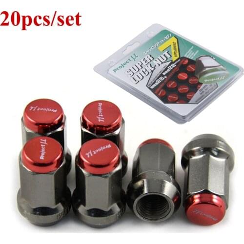 20pcs/set 33mm Project MU Racing Composite SPEC Steel Racing Wheel Nuts M12x1.5/1.25 Car Wheel Rims Lug Nuts