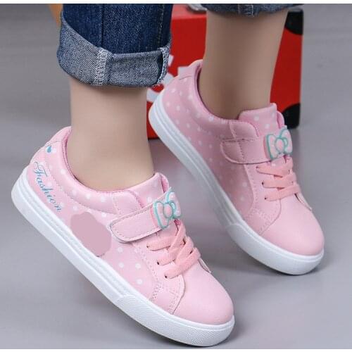 2021 Spring and Autumn Girls Cartoon Sneakers In Spot Bow Casual Shoes Pumps Girls White Shoes Flat Shoes Kids Shoes for Girl