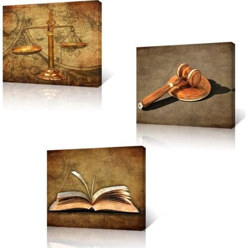 Diamond embroidery Visual Art Decor Scales of Justice Lawyer Office Decor diamond painting cross stitch mosaic 3 pcs set