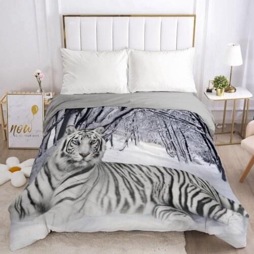 3D Duvet Cover with Zipper Comforter Blanket Quilt Cover 240x220/90/135/150 Animal tiger Bedding Bag Drop ship