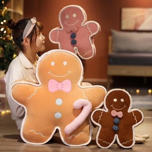 40/60/70CM Cartoon Gingerbread Man Plush Toys Biscuit Man Stuffed Soft Cute Pillow kawaii Bear Xmas Birthday GIft for Kids Baby