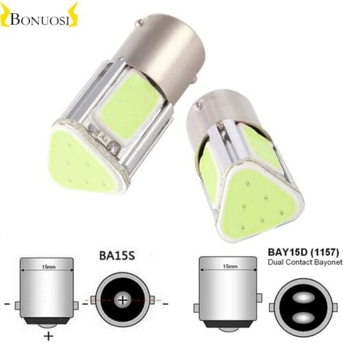 Car LED Lights 1156 P21W BA15S 1157 P21/5W BAY15D COB Turn Light Brake Parking Backup Reverse Tail Lamp White 24VSignal Lamp