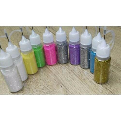 10Box Shinning Luxury Nail Glitter Dust Fine Mix 3D Nail Sequins Acrylic Glitter Powder Large Nail Art Tips Decoration 10ML