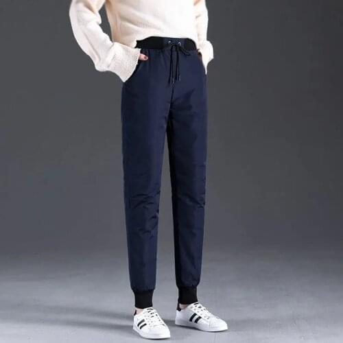 2021 New Winter Down Cotton Pants Women Sports Harem Pants High waist Warm Down Cotton Trousers Casual Loose Sports Trousers 3XL