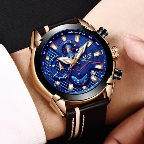 LIGE Mens Watch Top Brand Luxury Military Sport Watch Men Automatic Date Wrist Watch waterproof quartz clock Relogio Masculino