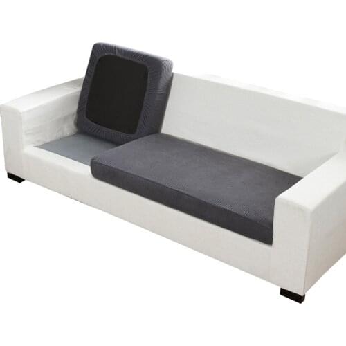 Sofa Seat Cushion Cover Chair Cover Pet Kids Furniture Protector Polar Fleece Stretch Washable Removable Slipcover 1/2/3/4 Seats