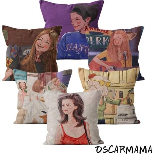 Friends Tv Show New York Terrace Cushion Pillow Covers 45*45 Living Room Decor Home Spring Decoration Modern Personalized Gifts