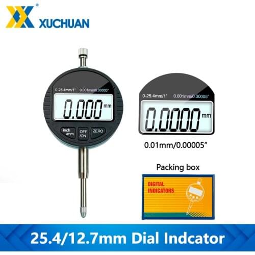 Digital Indicator 0-12.7mm/0-25.4mm 0.001mm 0.00005" For Measuring Instrument Electronic Micrometer Dial Indicator Gauge